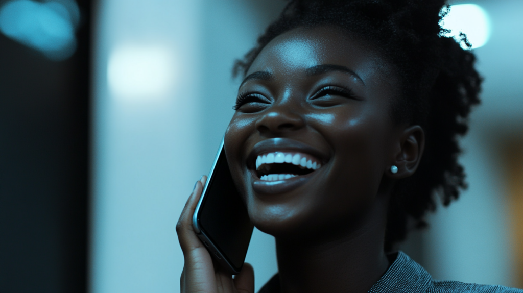 A laughing young woman