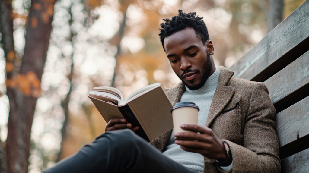 A man reading in a park_One of the Activities to Try Out This Holiday
