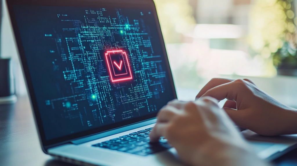 A screen depicting cyber threats, a need for more professionals with cybersecurity degrees