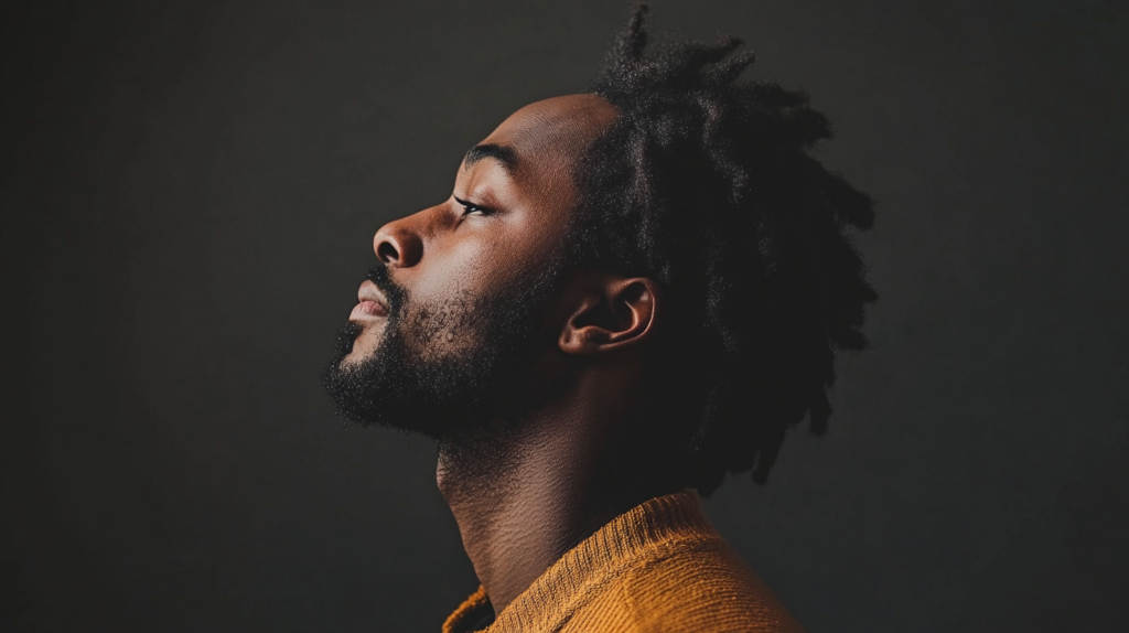 A sideview of a man