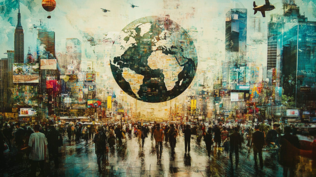 A depiction of a global market