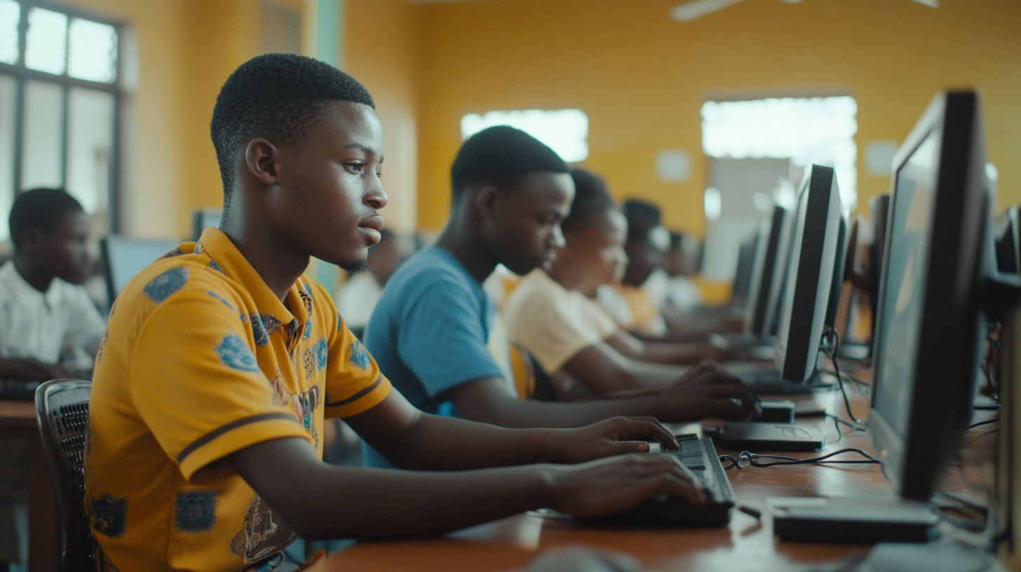 A group of candidates taking the UTME conducted by the Joint Admissions and Matriculation Board