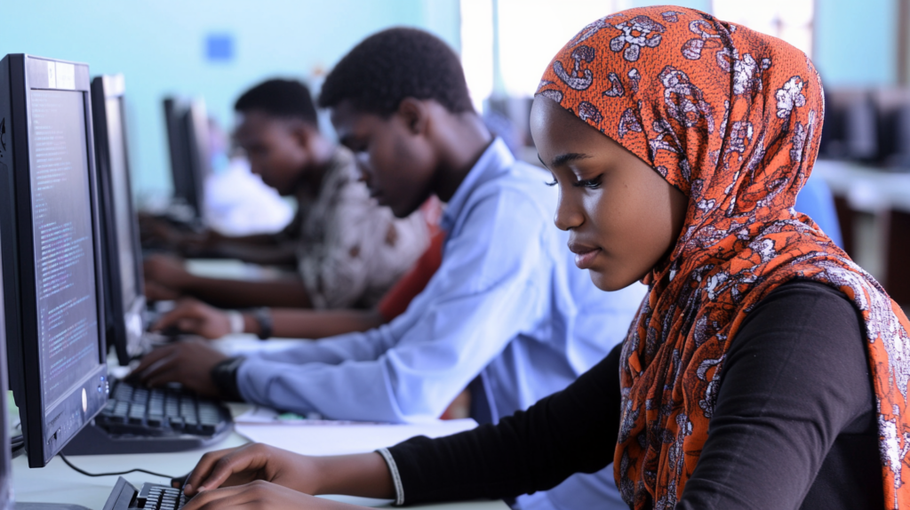 Students in a CBT centre writing the UTME administered by JAMB
