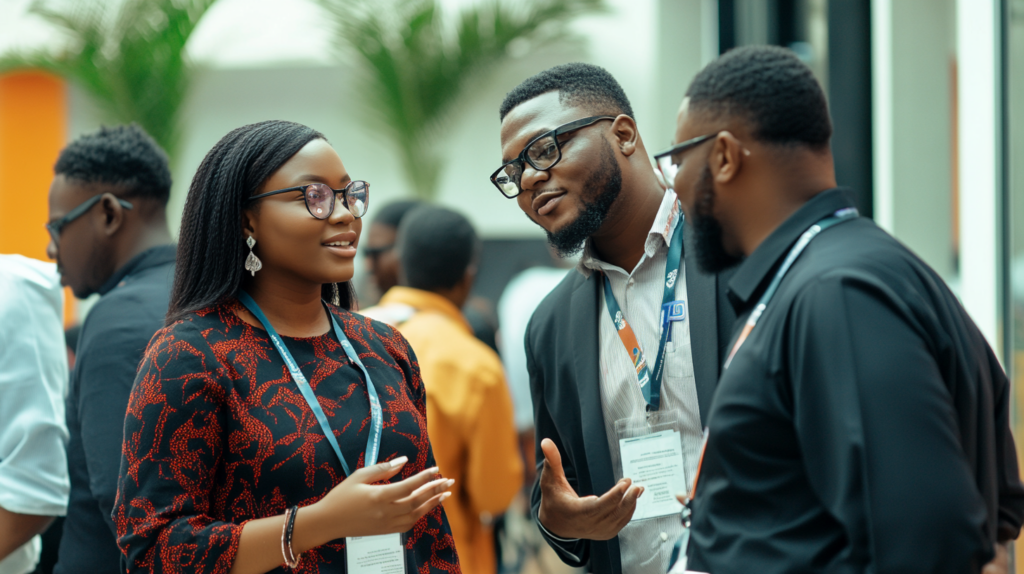 A group of youths and industry experts discussing to close the skills gap youth face.
