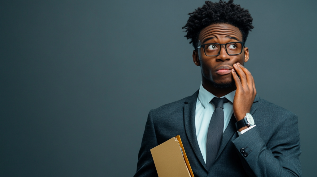 A confused and unemployed young man who is a victim of skills gap.