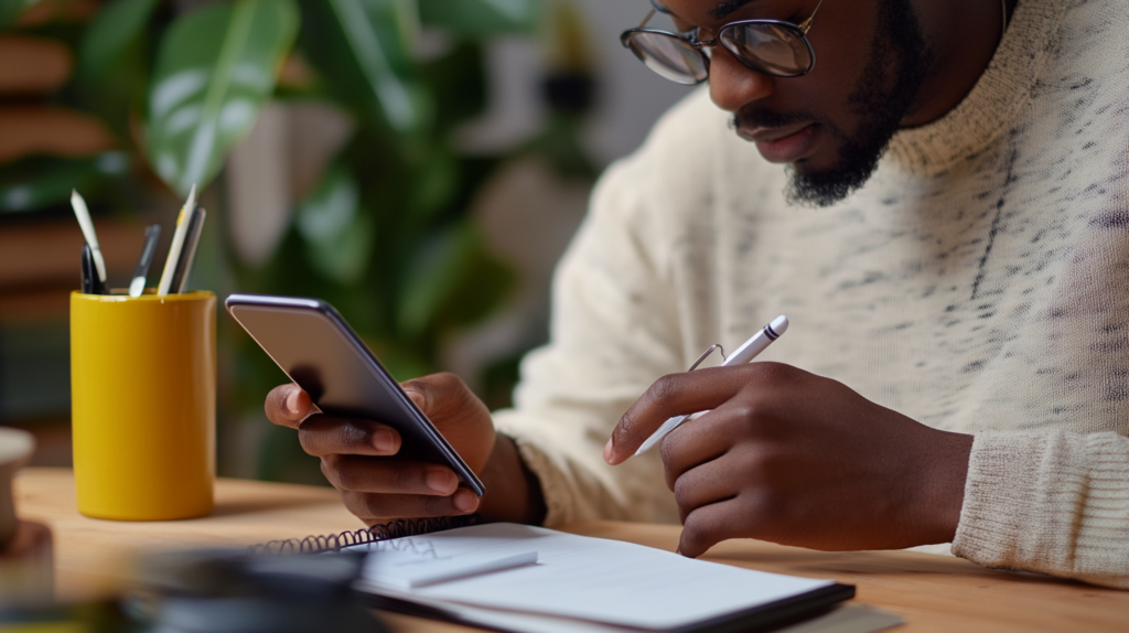 A student using apps for online learners to stay organised