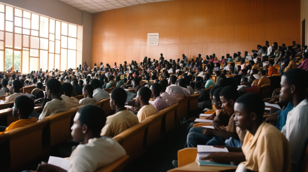 A crowded Nigerian lecture hall