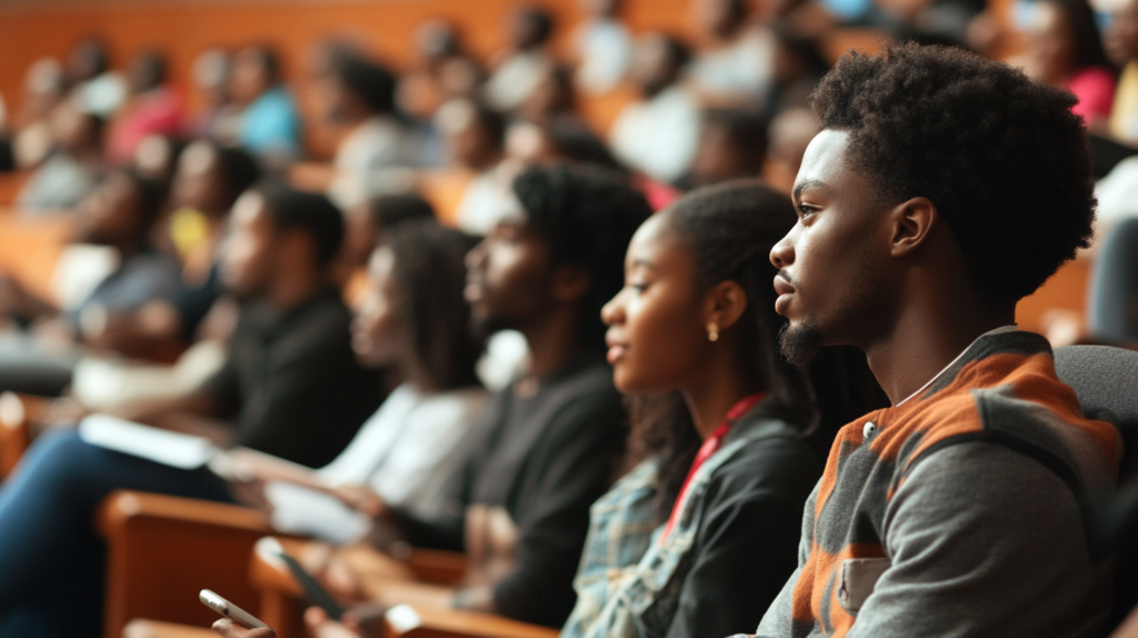 A crowded lecturing hall