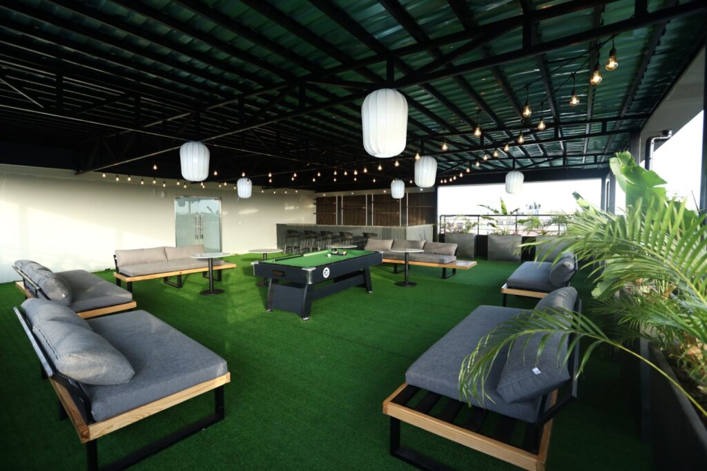 The rooftop lounge