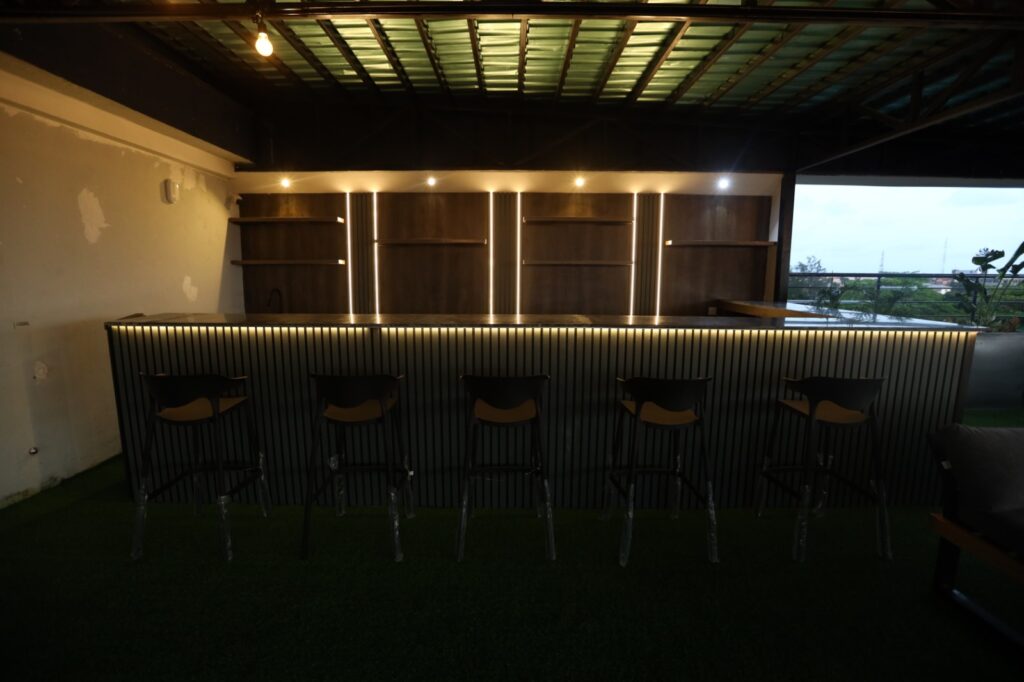 The rooftop lounge