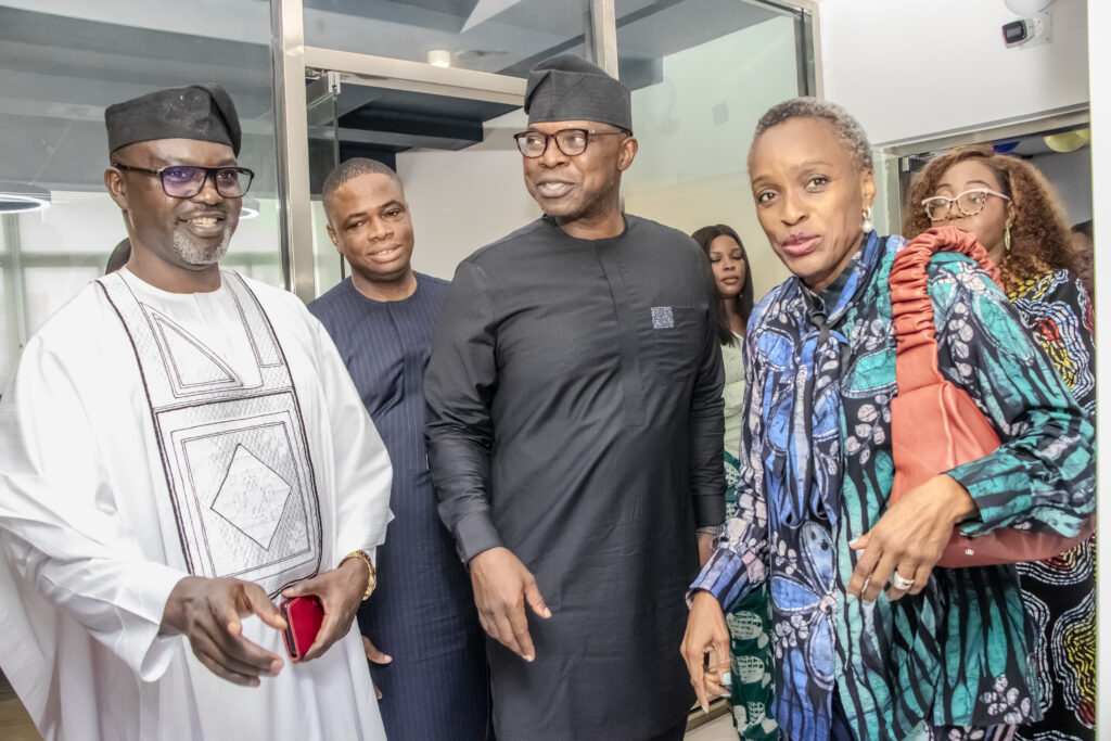 L-R: Prof. Tayo Arulogun, Vice Chancellor, Miva Open University; Iheanyi Akwitti, Registrar, Miva Open University, and CAO, The uLesson Group; Sim Shagaya, GCEO, The uLesson Group and Chancellor, Miva Open University; and Omobola Johnson, senior partner, TLCOM at the grand opening of the Miva Open University Lagos Study Centre.